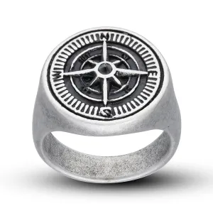 Gents Onyx Compass Ring