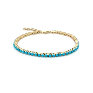 Girls Turquoise Tennis Bracelet