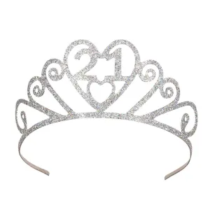 Glittered Metal "21" Tiara