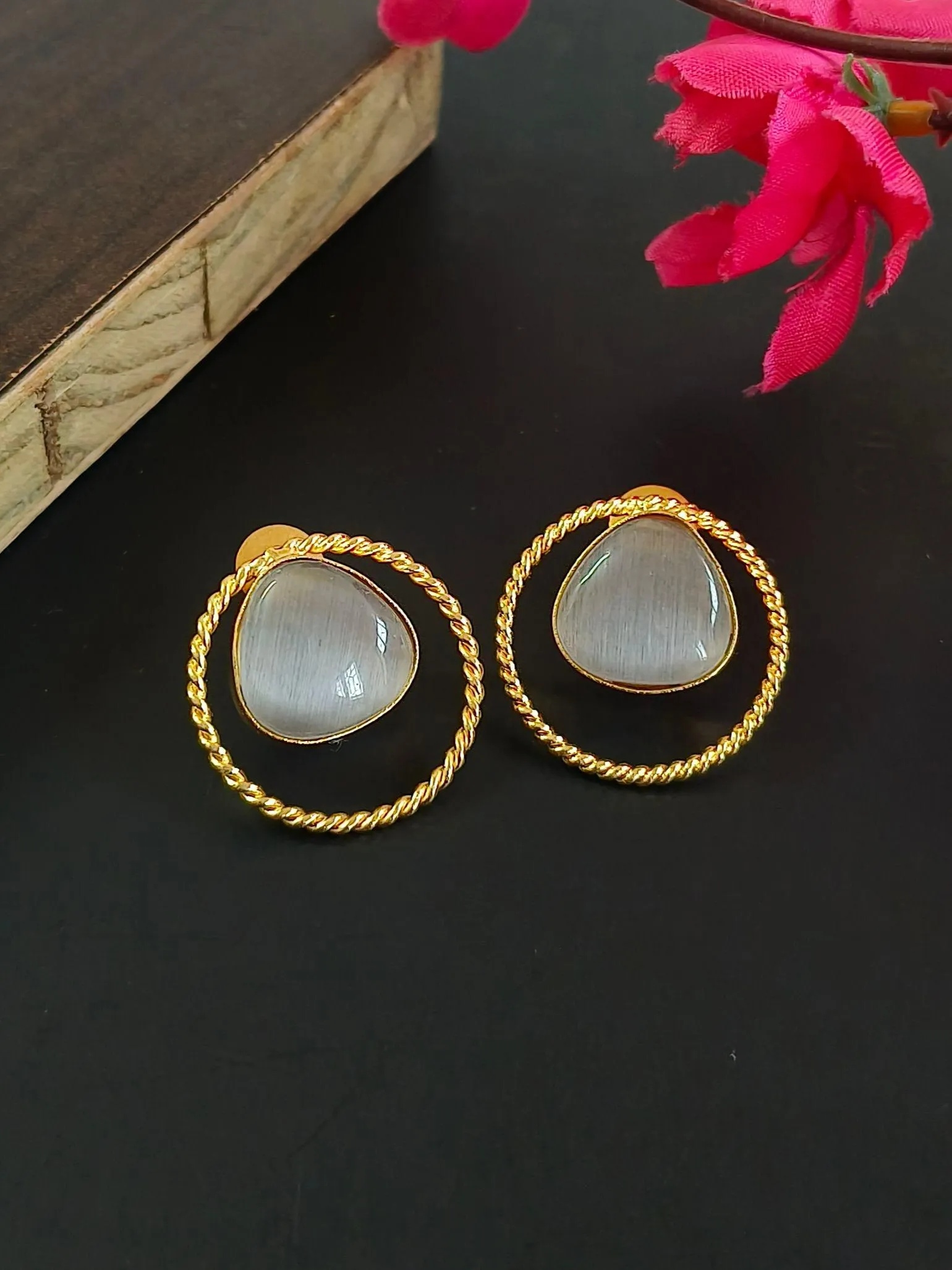 Golden Stud Earrings | Sarichka