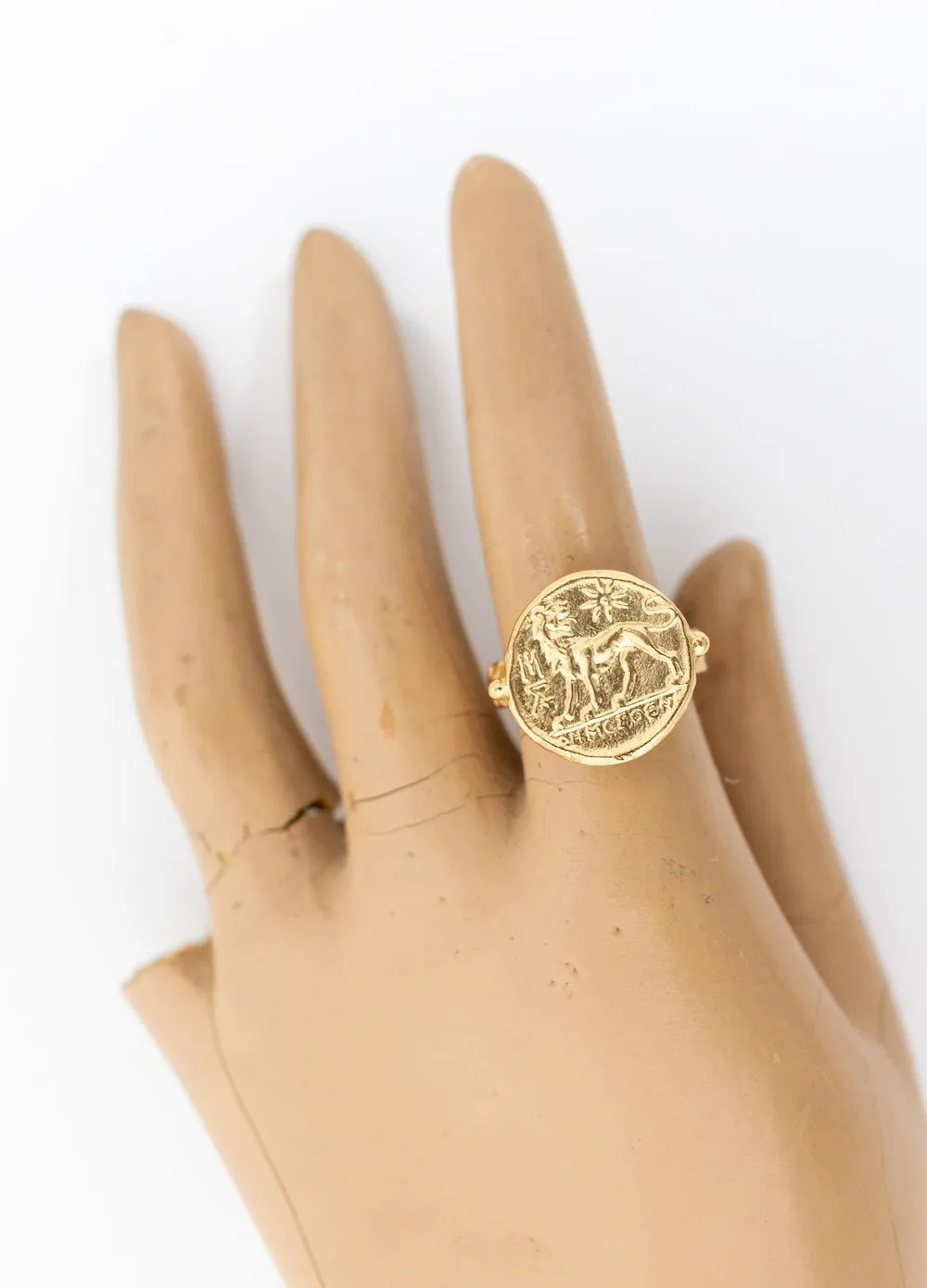 Greek Lion Signet Ring