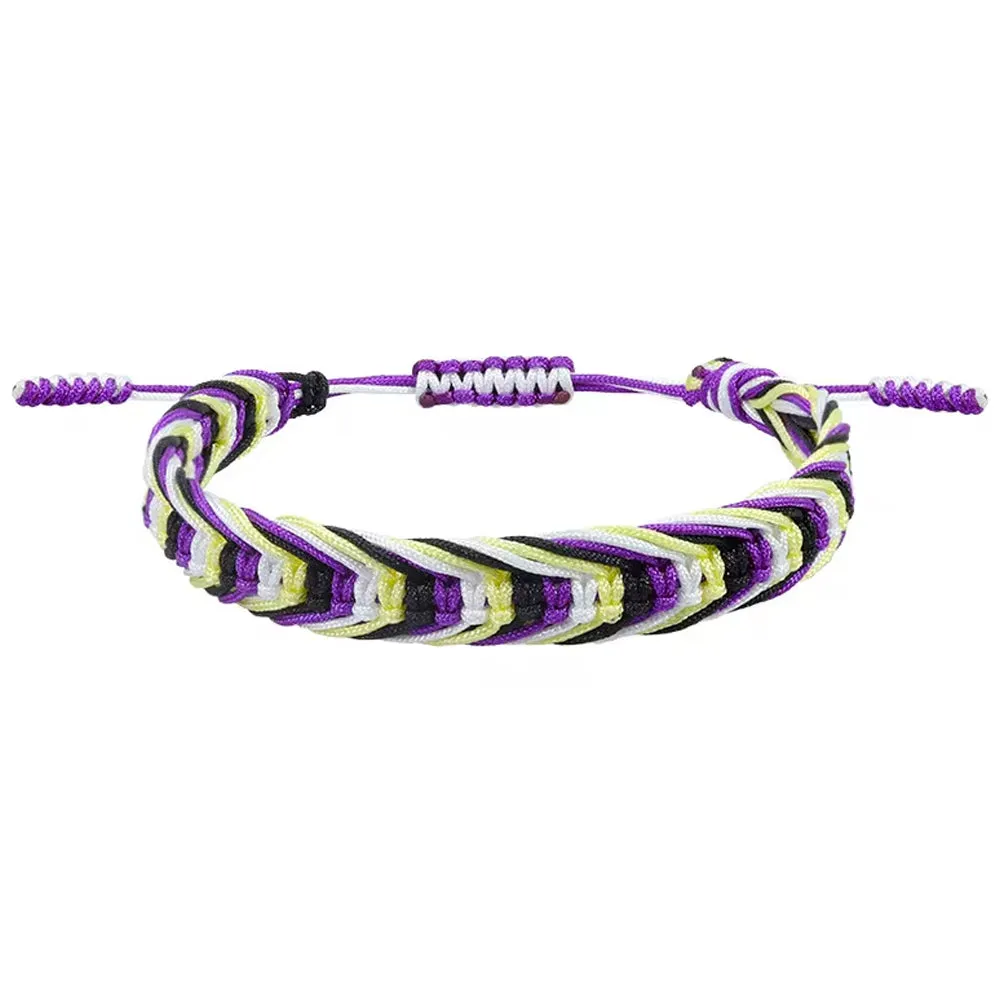 Handmade Adjustable Nylon Friendship Bracelet - Non Binary