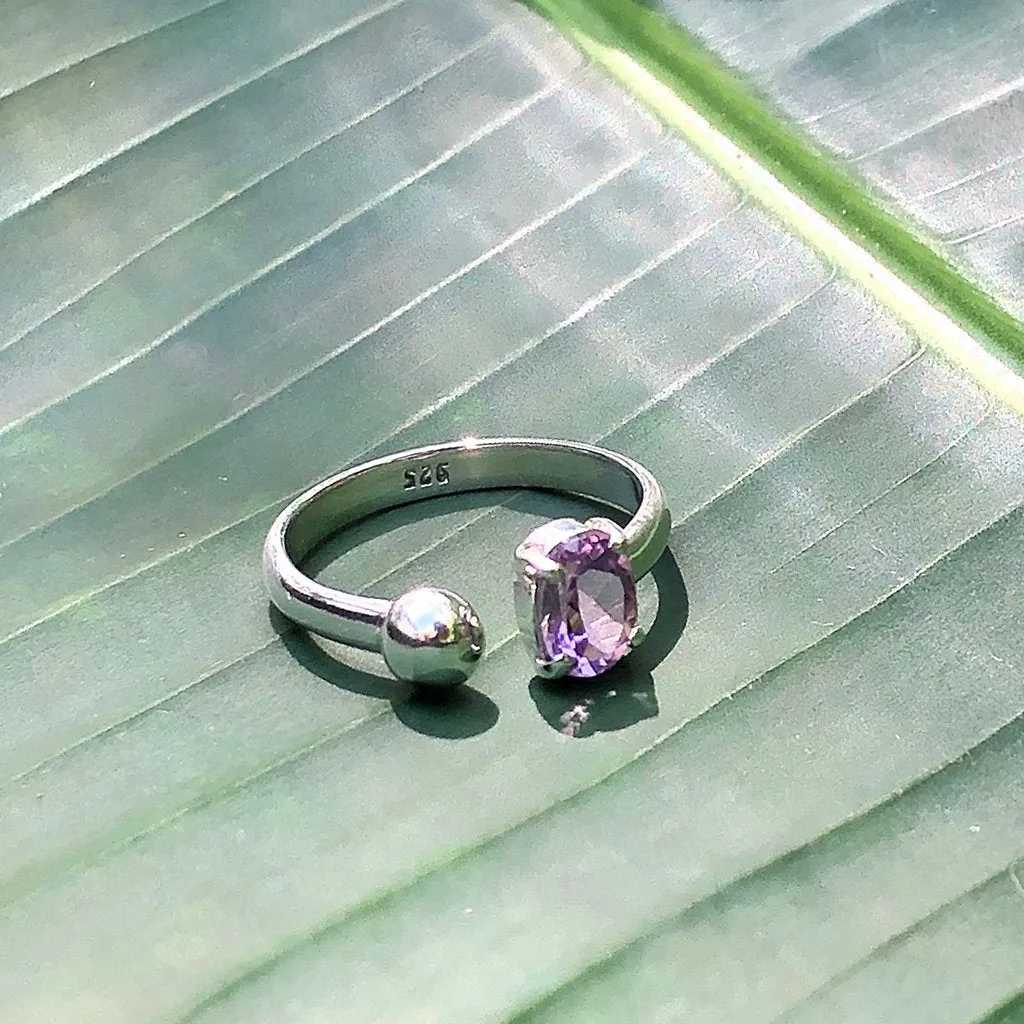 Handmade Amethyst Ball Ring