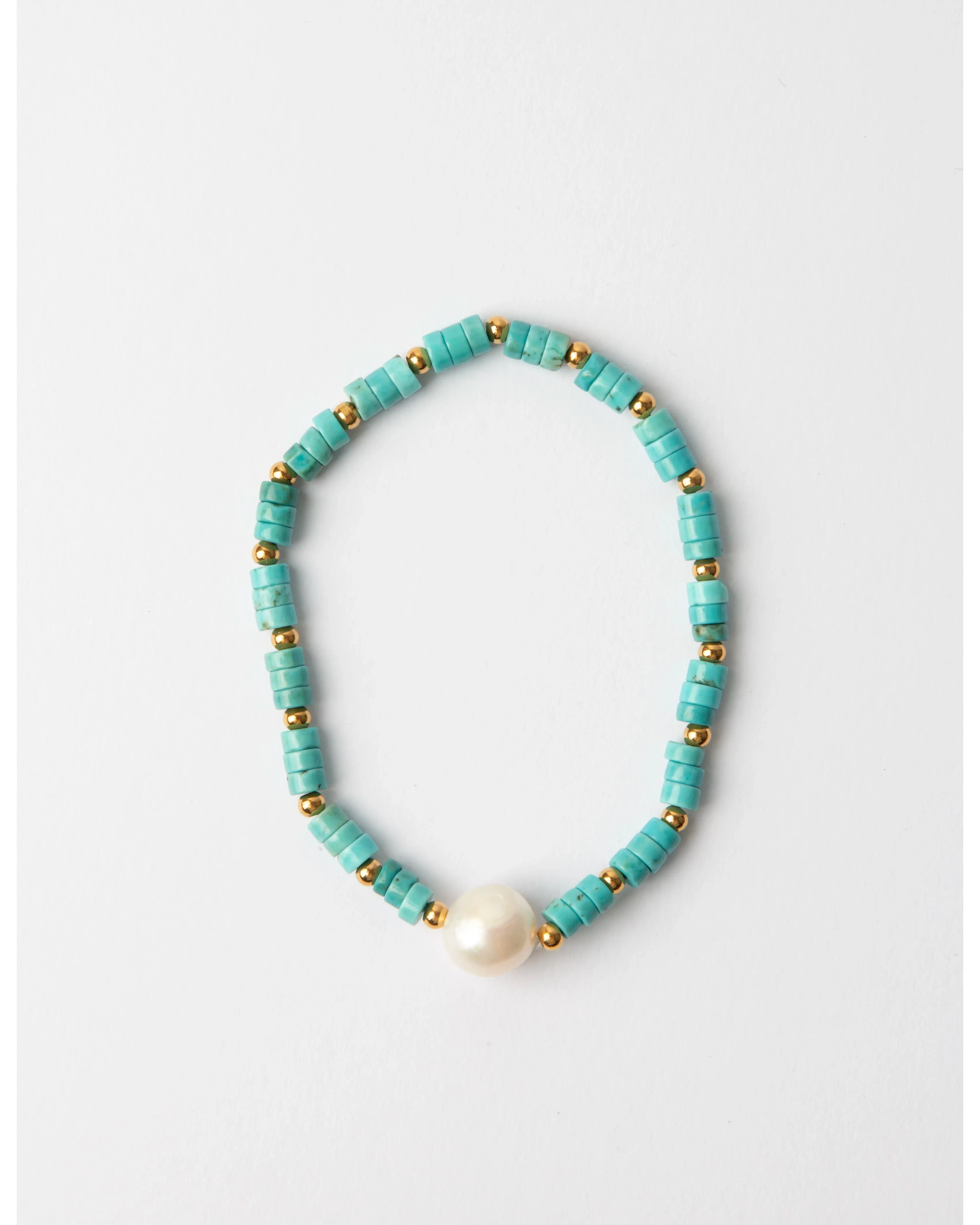 Howlite With Pearl Bracelet - Turquoise