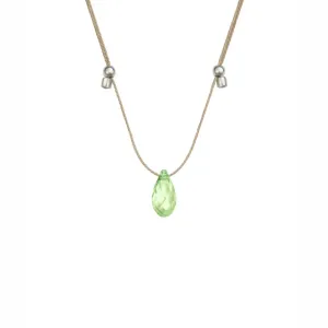 HyeVibe Crystal Necklace - Green Opal on Silver by &Livy