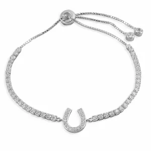 KELLY HERD HORSESHOE BOLO BRACELET - STERLING SILVER