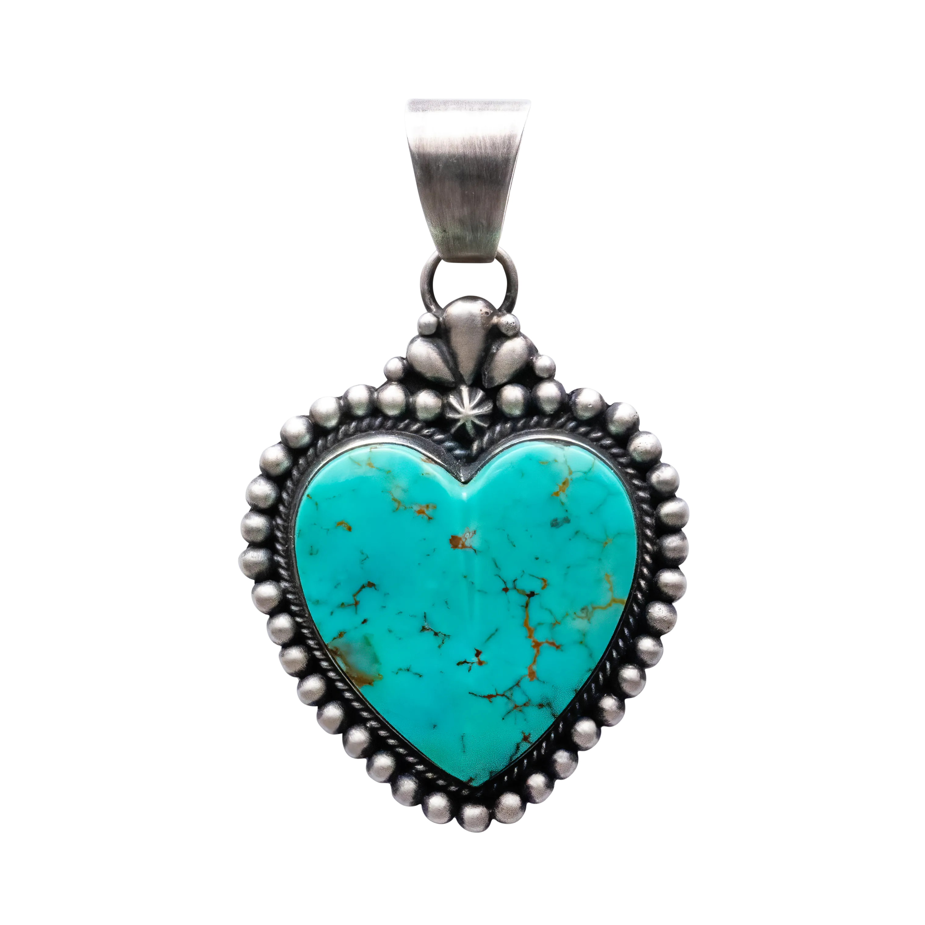 Kingman Turquoise Heart Pendant | Lowell Draper