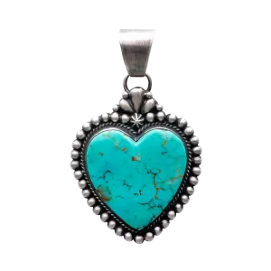 Kingman Turquoise Heart Pendant | Lowell Draper