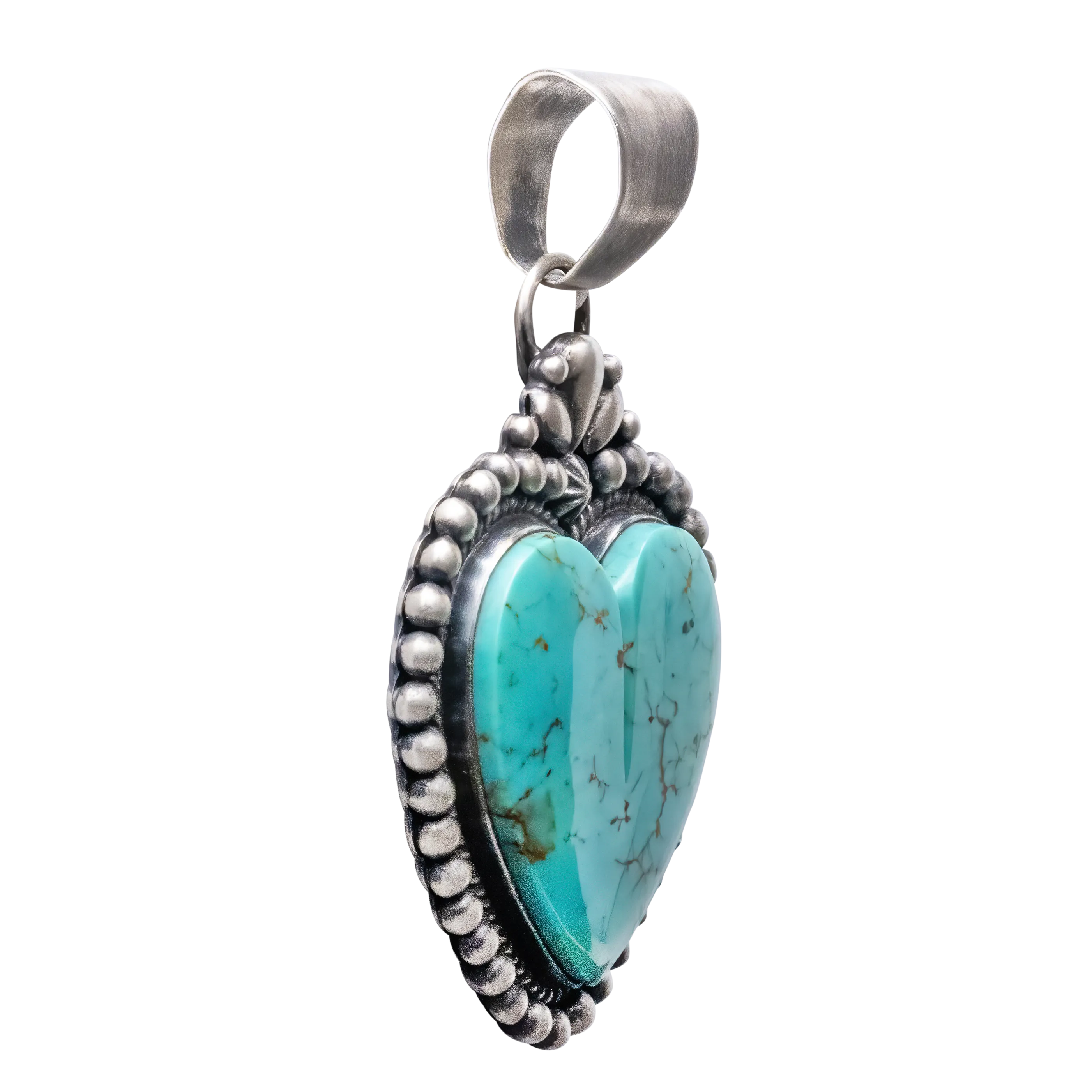 Kingman Turquoise Heart Pendant | Lowell Draper