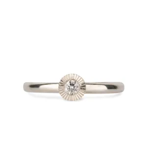 Large Aurora Diamond Stacking Ring in Silver