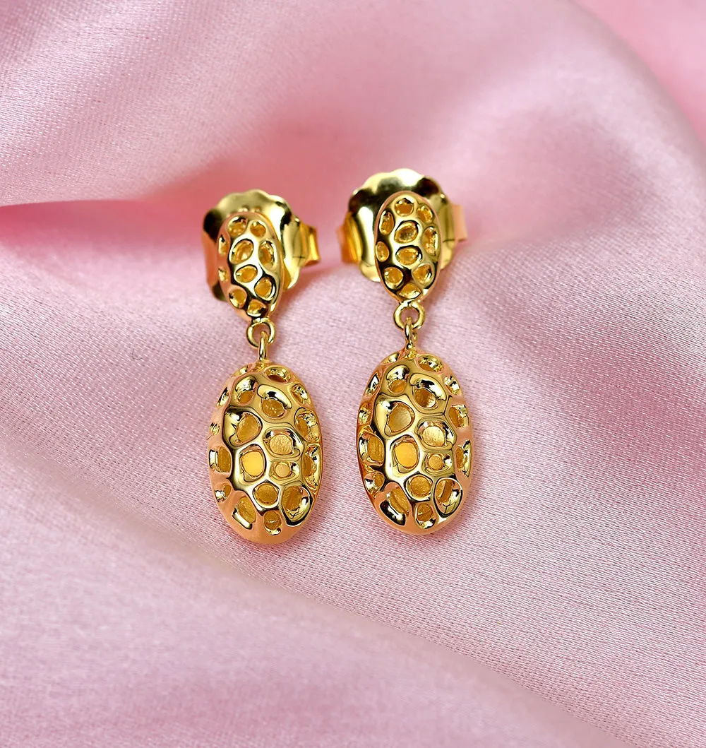 Lattice Pebble Drop Earrings