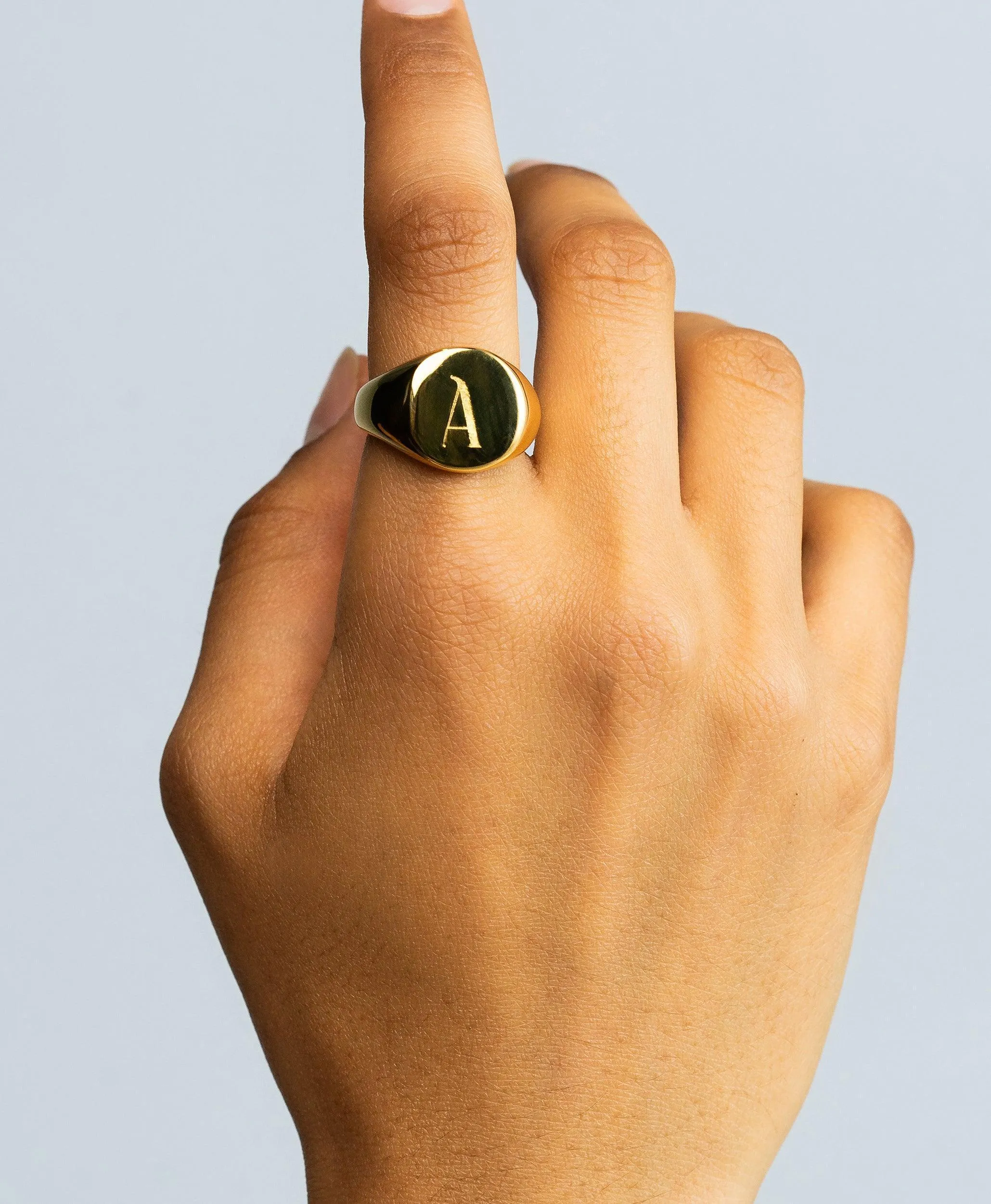 Letter Signet Ring 18ct Gold Vermeil