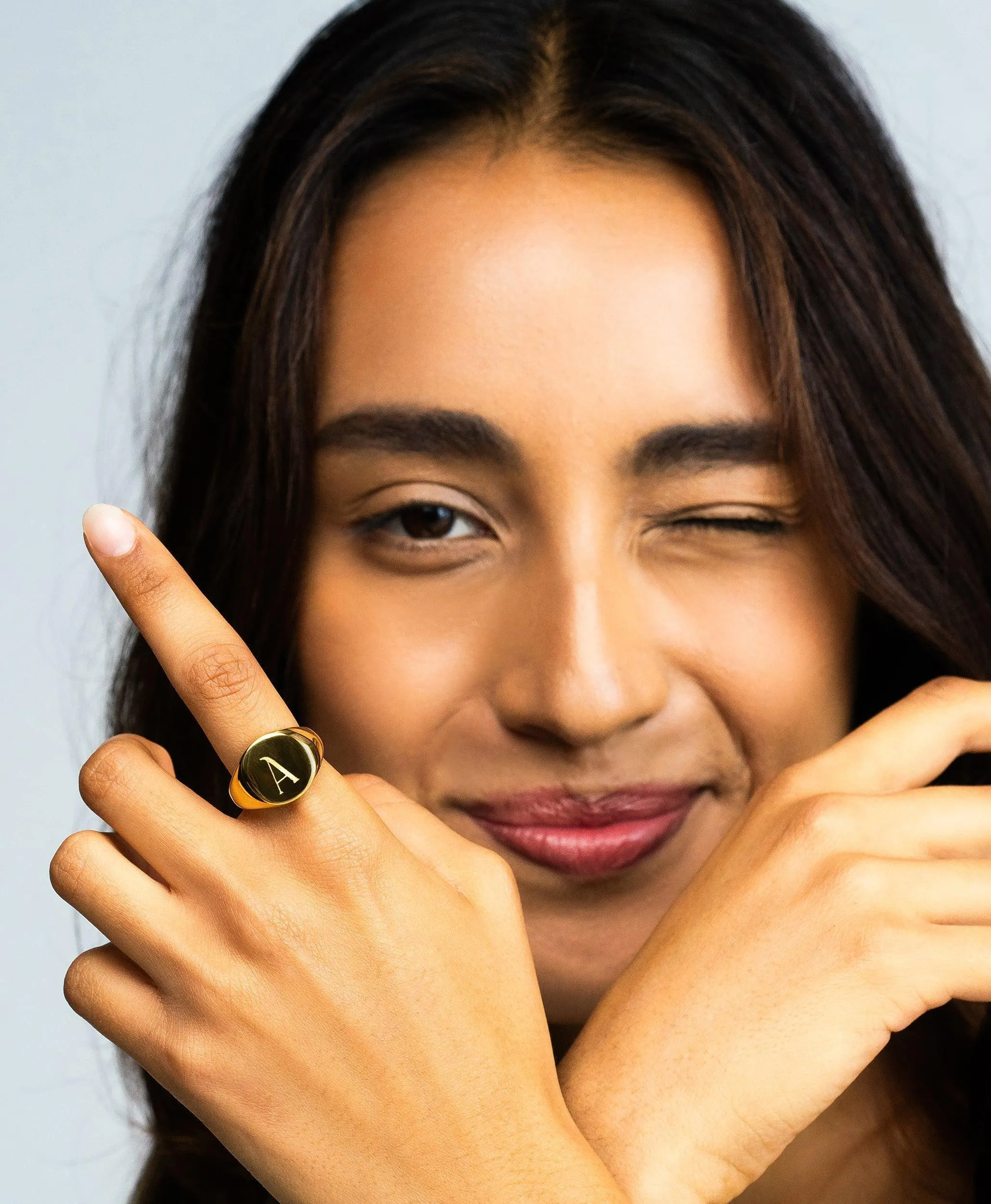 Letter Signet Ring 18ct Gold Vermeil