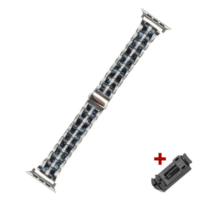 Luxury Diamond Resin Strap Series 7 6 5 4 Steel Metal Bracelet