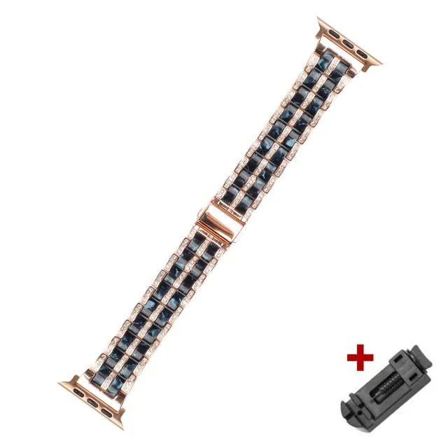 Luxury Diamond Resin Strap Series 7 6 5 4 Steel Metal Bracelet