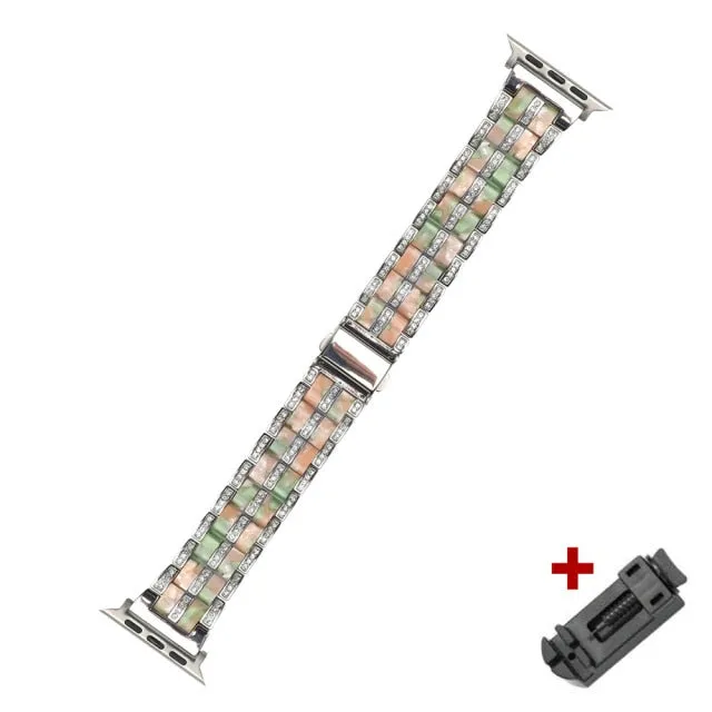 Luxury Diamond Resin Strap Series 7 6 5 4 Steel Metal Bracelet