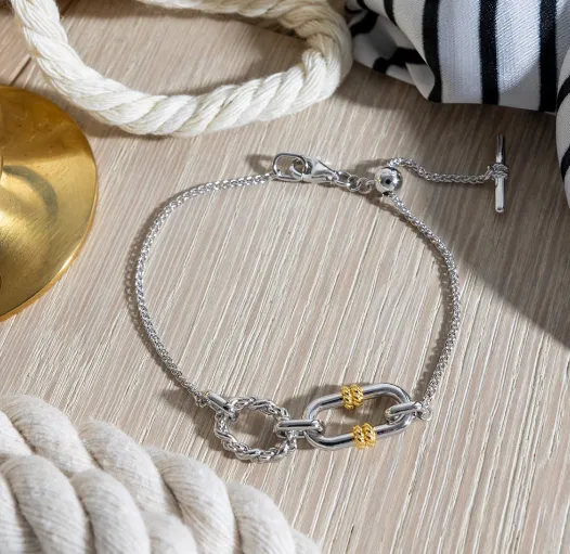 Marina Rope Link Duo Golden Slider Bracelet