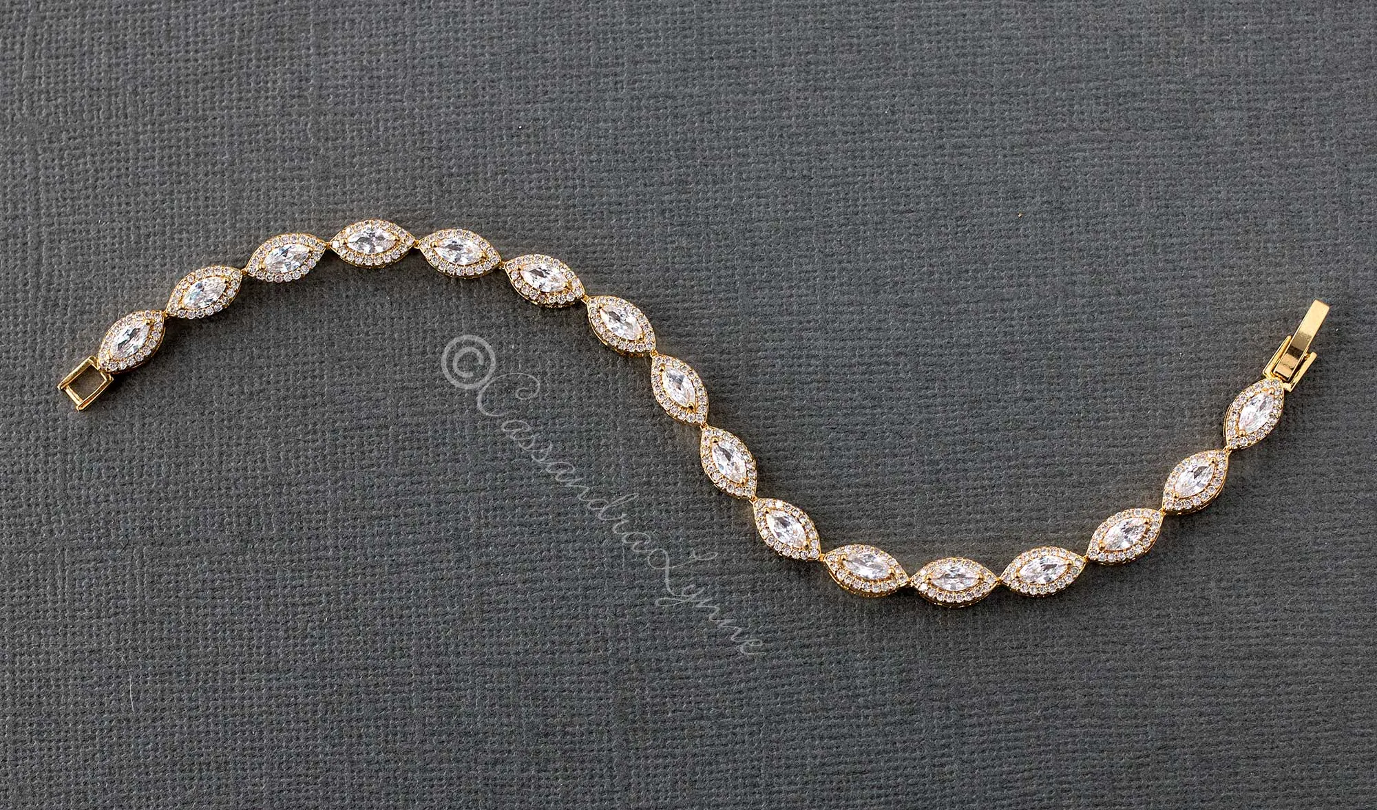 Marquise Leaf Cubic Zirconia Tennis Bracelet