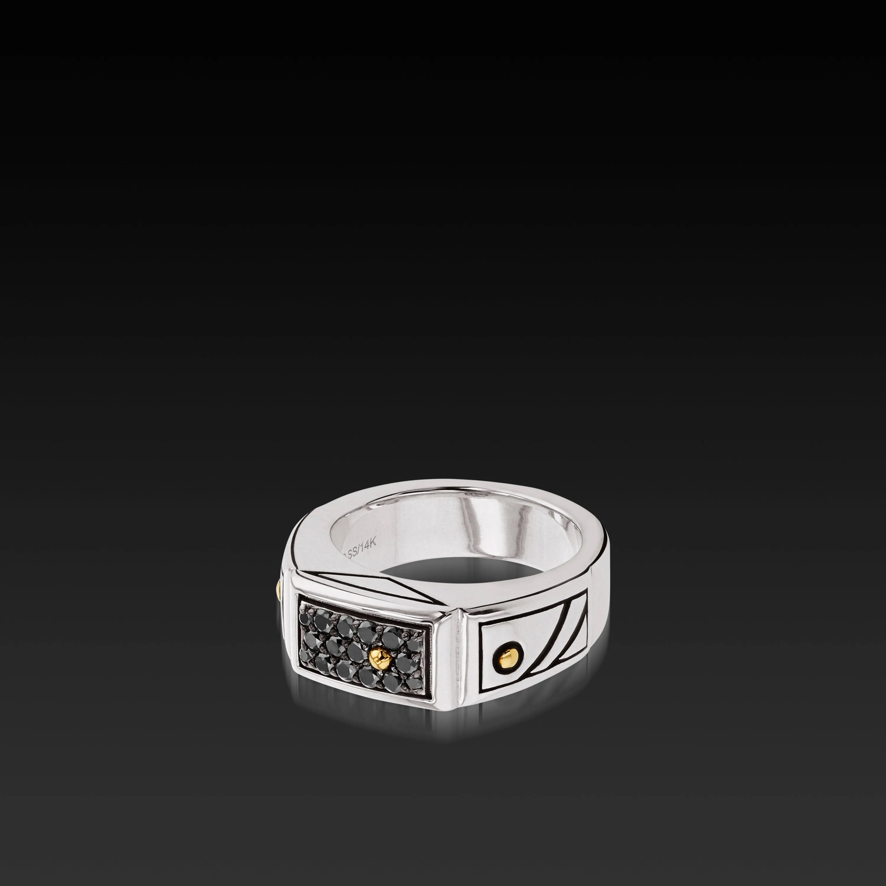 Matrix Black Diamond Signet Ring
