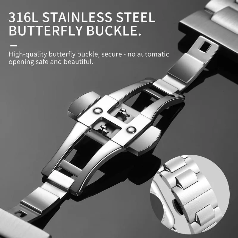 Metal Band Stainless Steel Butterfly Buckle Strap Series