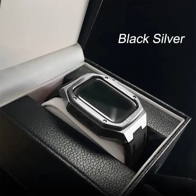 Metal Case for Apple Watch Bracelet Series 7 6 5 4 Men Wrist Silicone Belt iWatch38/40/41mm 42/44/45mm Premium Steel Strap |Watchbands|