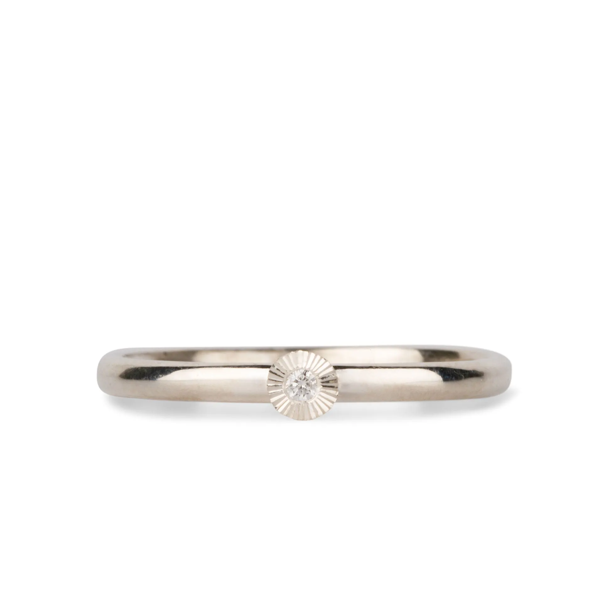 Micro Aurora Diamond Stacking Ring in Silver