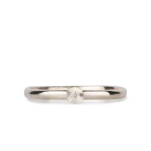 Micro Aurora Diamond Stacking Ring in Silver