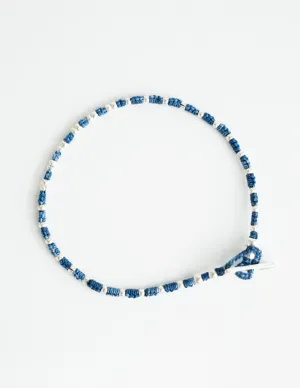 Mikia Small Silver Beads Bracelet in Indigo