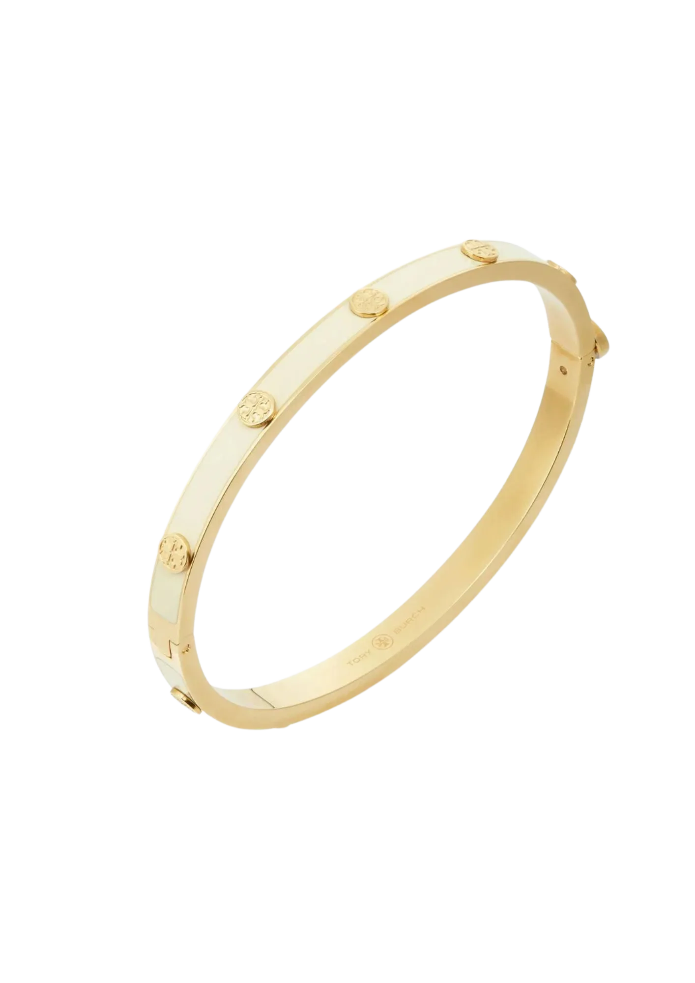 Miller Stud Enamel 5Mm Hinge Bracelet - Tory Gold / New Ivory