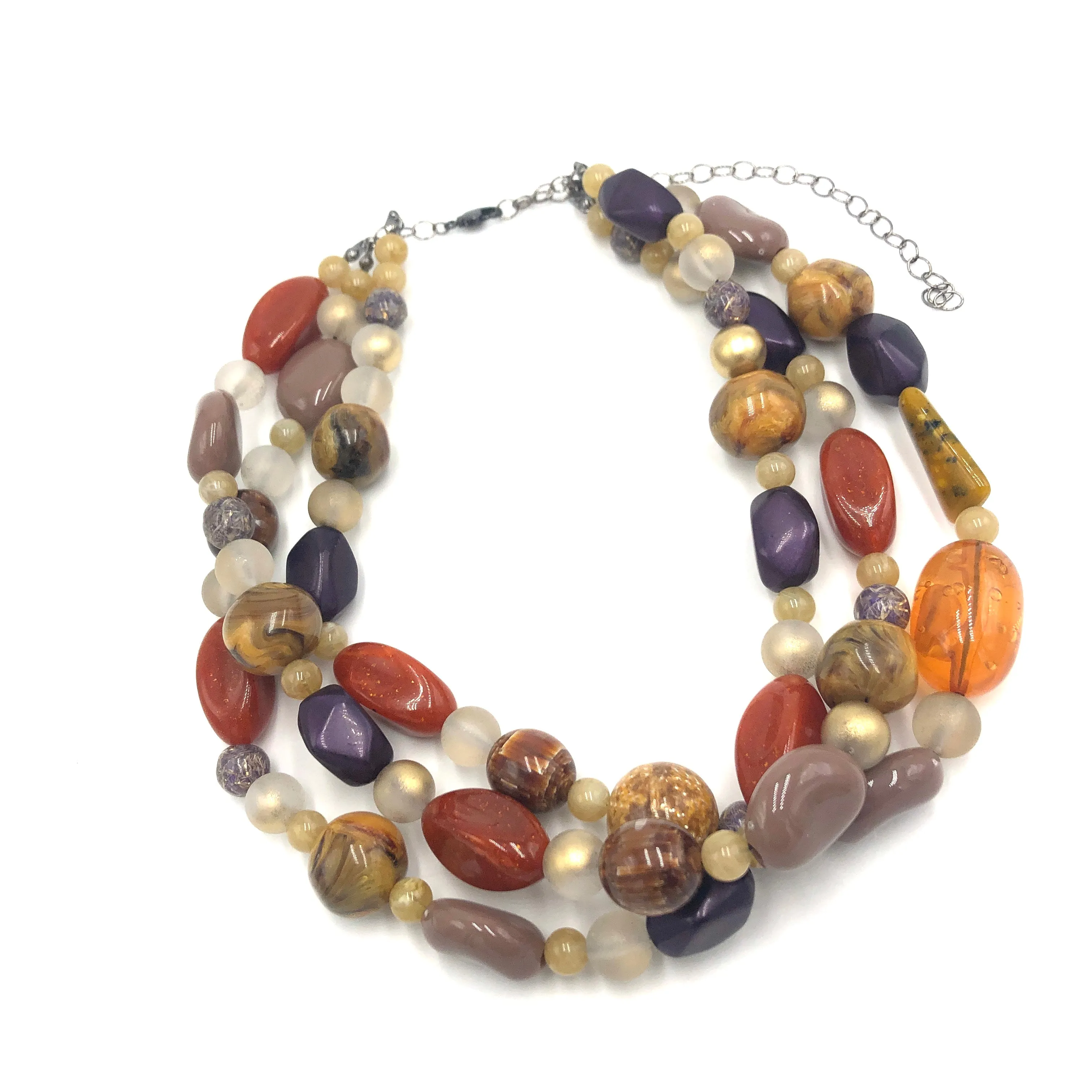 Mixed Agates Lucite Morgan Necklace