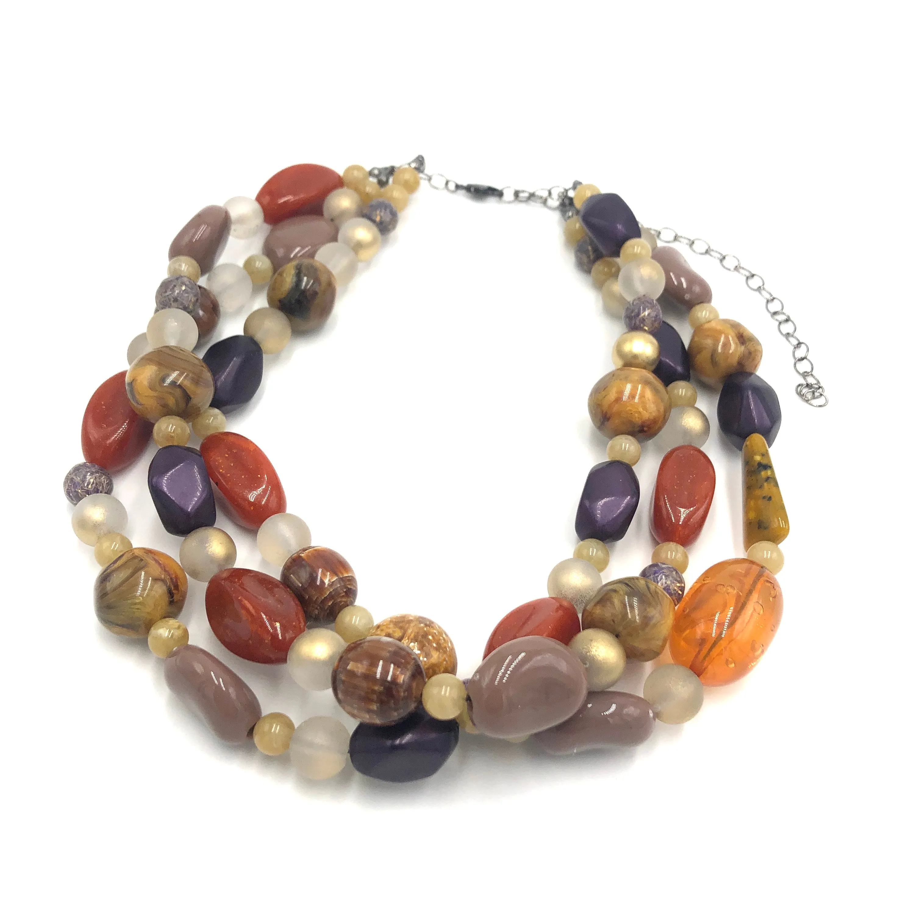 Mixed Agates Lucite Morgan Necklace