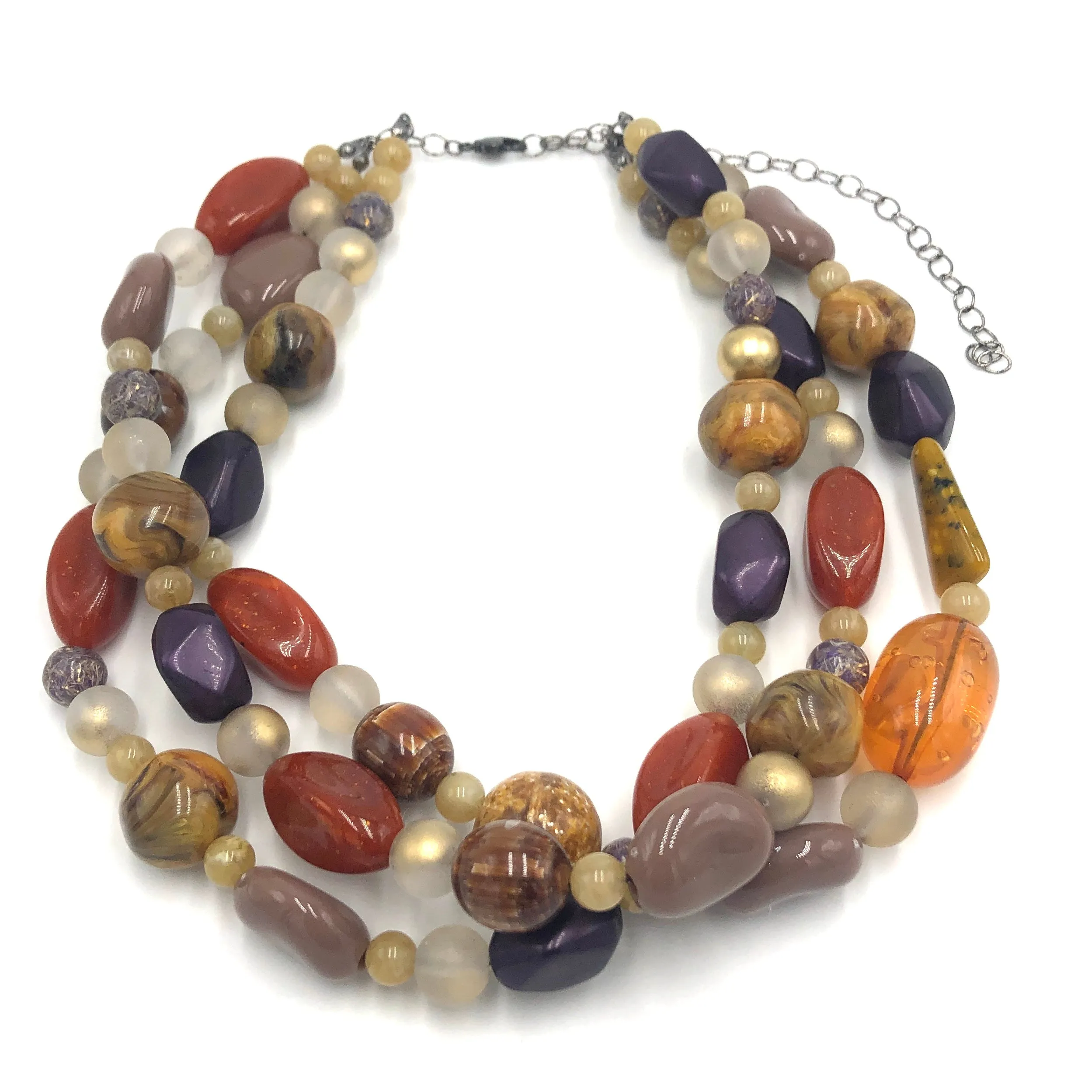 Mixed Agates Lucite Morgan Necklace