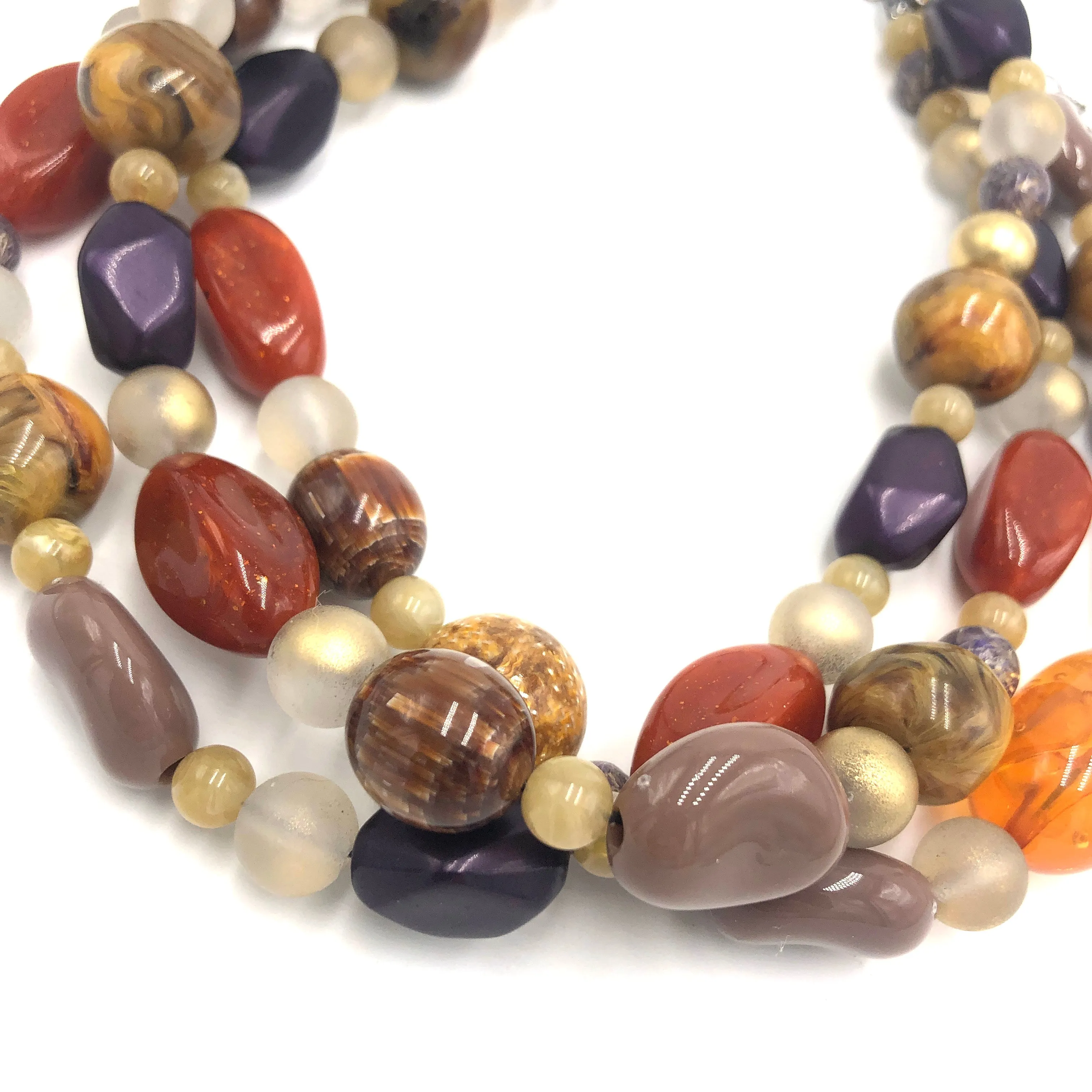 Mixed Agates Lucite Morgan Necklace