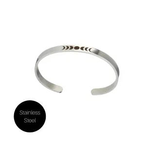 Moon Phase Bangle Bracelet in Stainless Steel