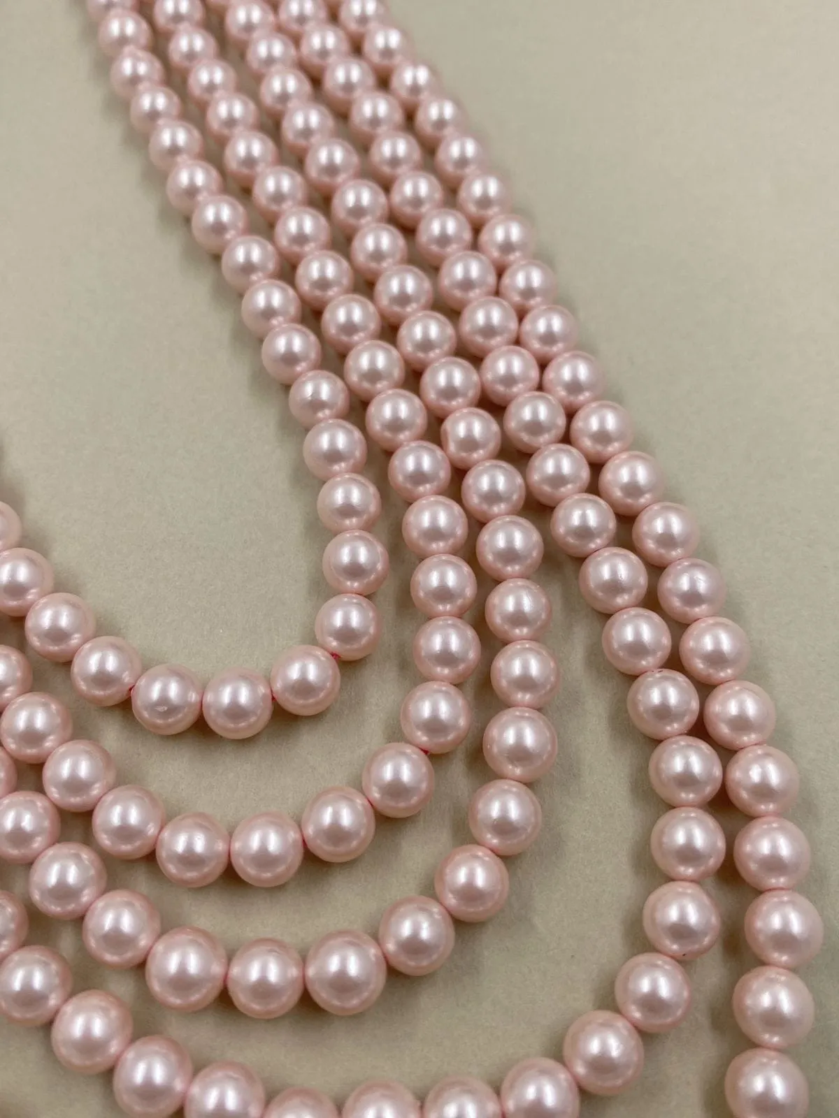 Multilayered Rose Pink Shell Pearls Sherwani Mala Necklace For Grooms By Gehna Shop