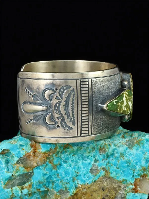 Native American Jewelry Pilot Mountain Turquoise Cuff Bracelet