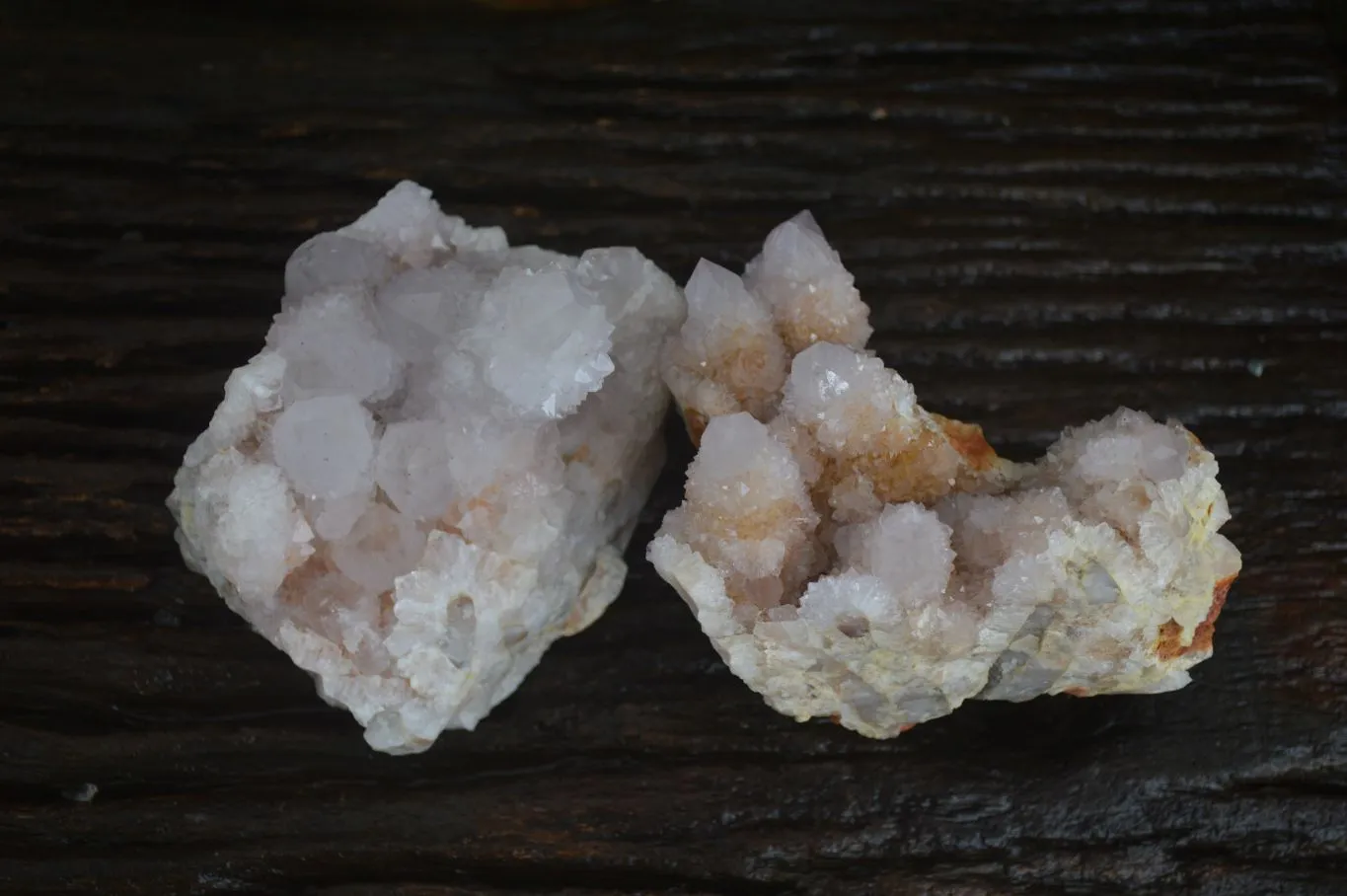 Natural Spirit Amethyst / Ametrine Quartz Clusters x 2 From Boekenhouthoek, South Africa