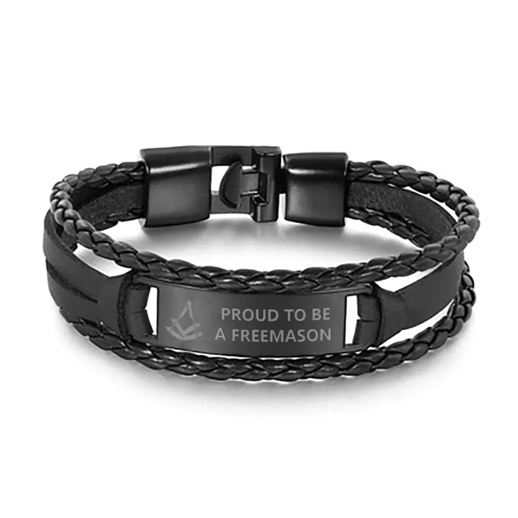 Past Master Blue Lodge Bracelet - Black & Brown