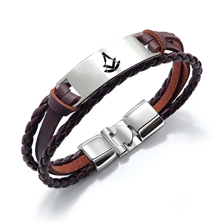 Past Master Blue Lodge Bracelet - Black & Brown