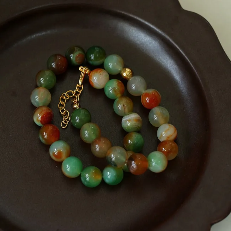 Peacock Green Agate Necklace