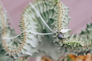 Pearl angel wing necklace