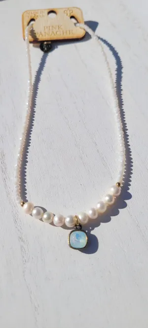 Pearl Necklace - White - Pink Panache