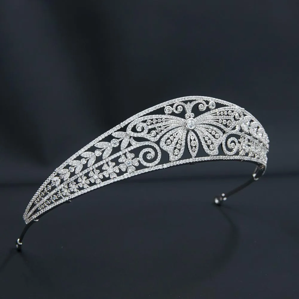 Petite Cubic Zirconia Butterfly Princess Tiara Crown