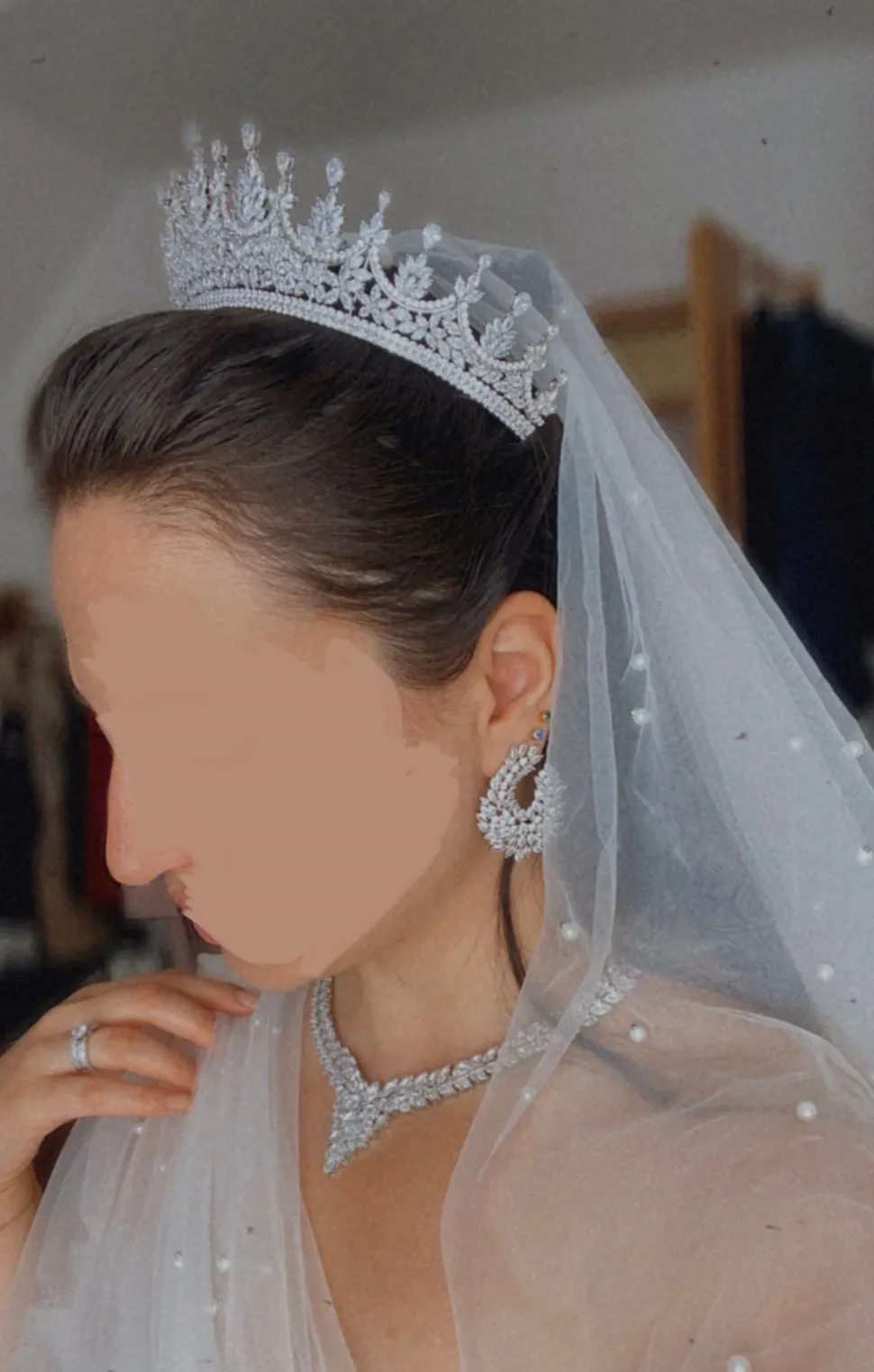 Petite Cubic Zirconia Crystal Crown Bridal Tiara