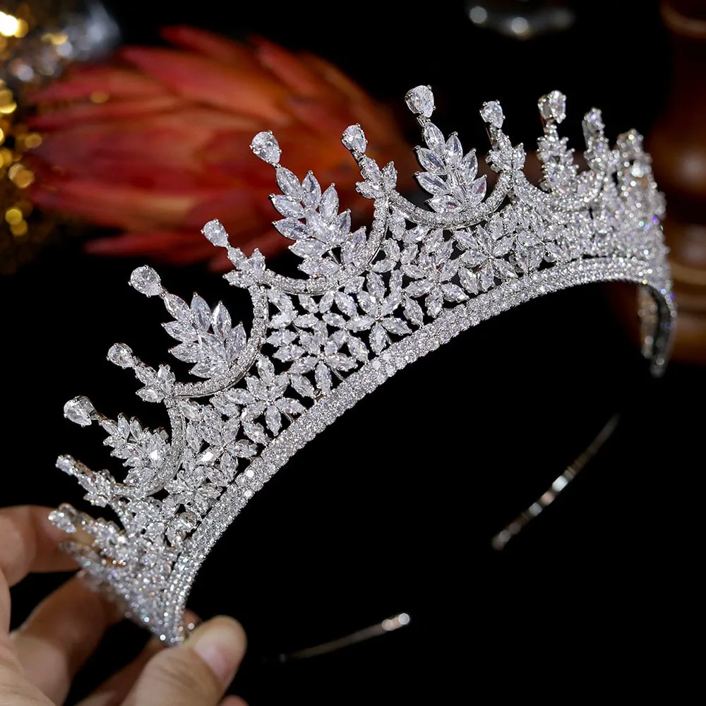 Petite Cubic Zirconia Crystal Crown Bridal Tiara