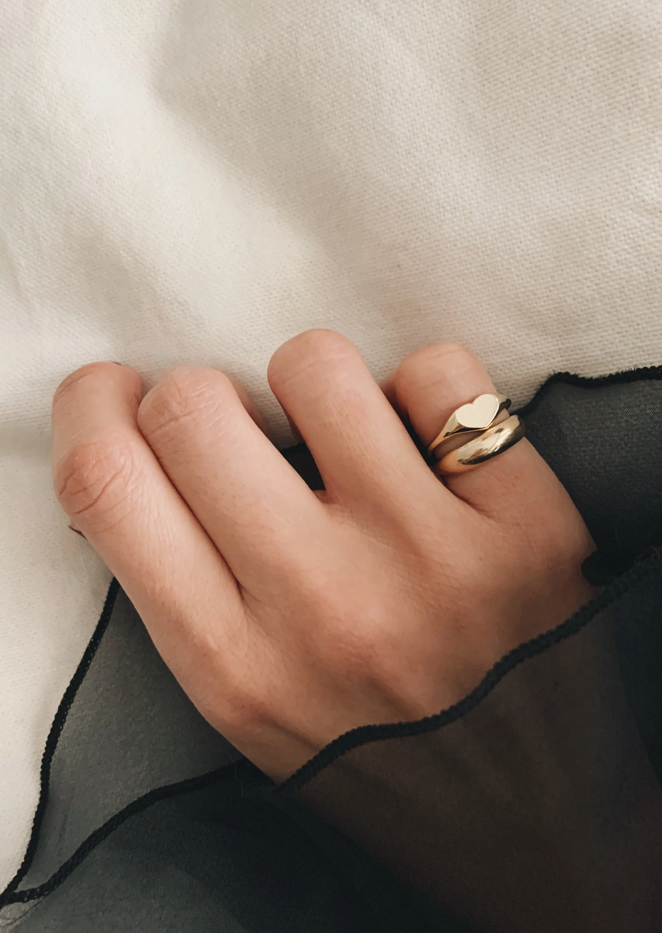 Petite Heart Signet Ring