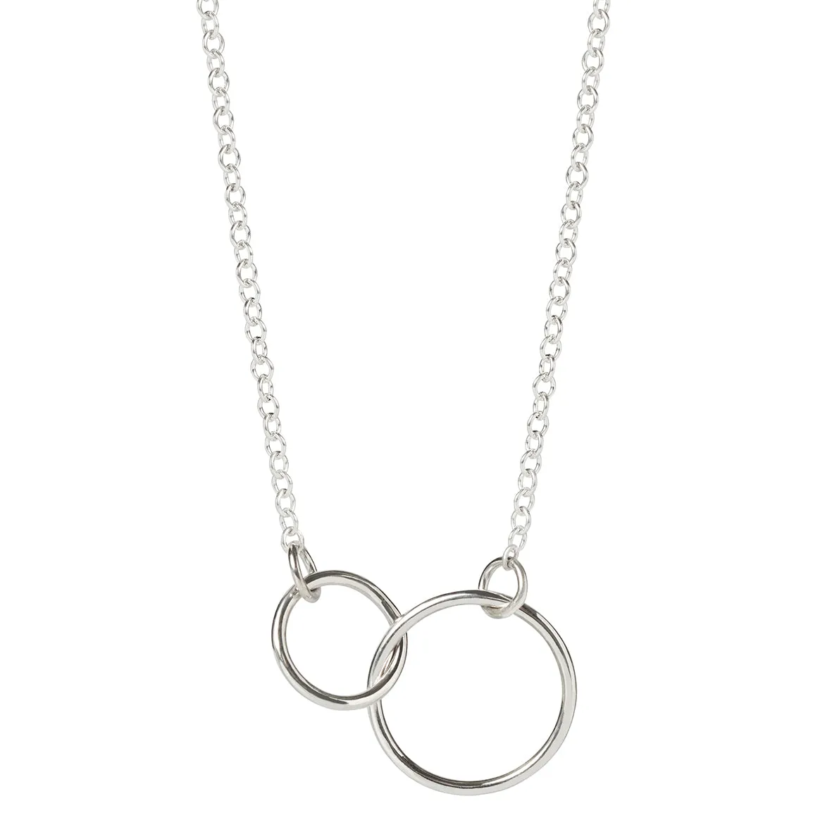 Plain Silver Double Circle Pendant