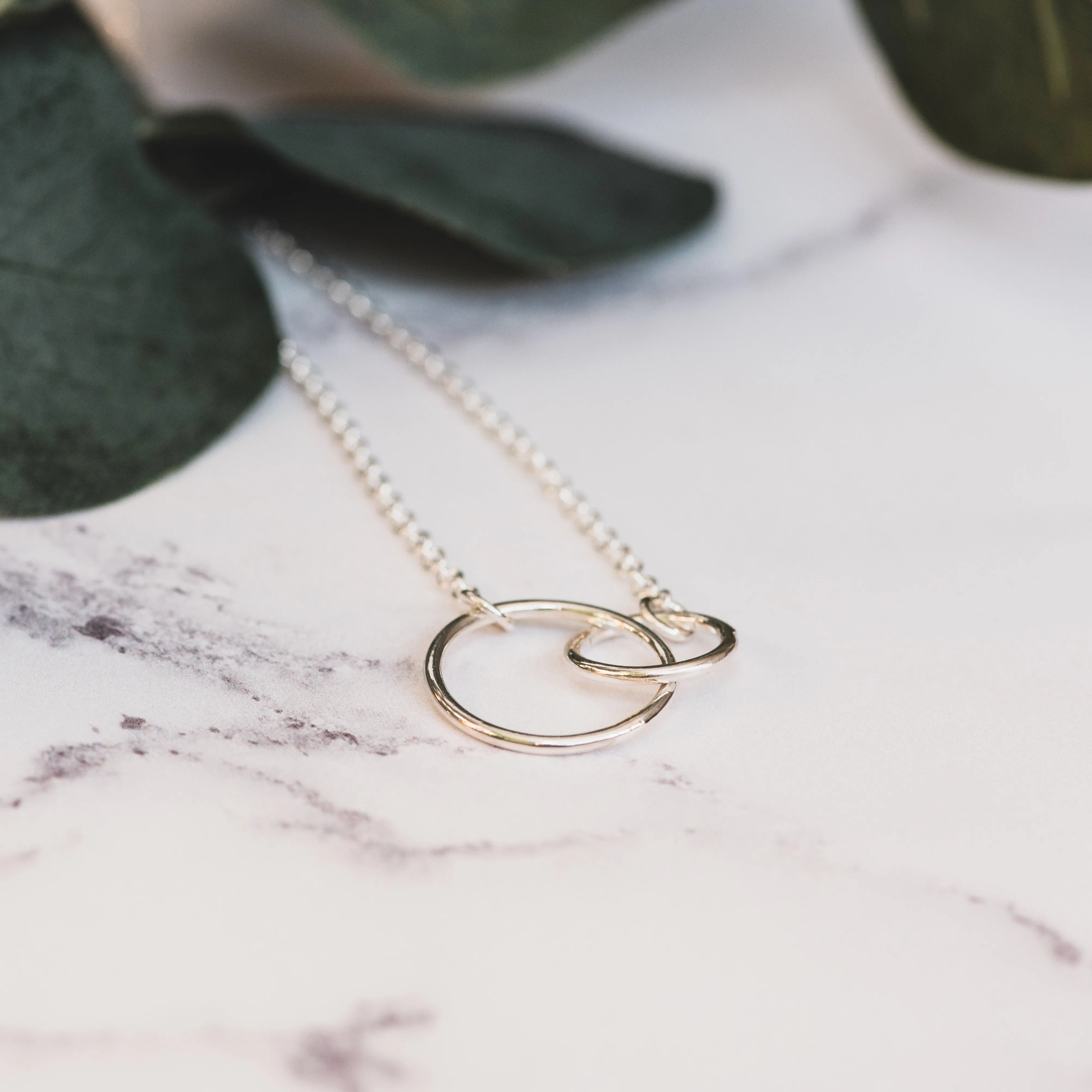 Plain Silver Double Circle Pendant