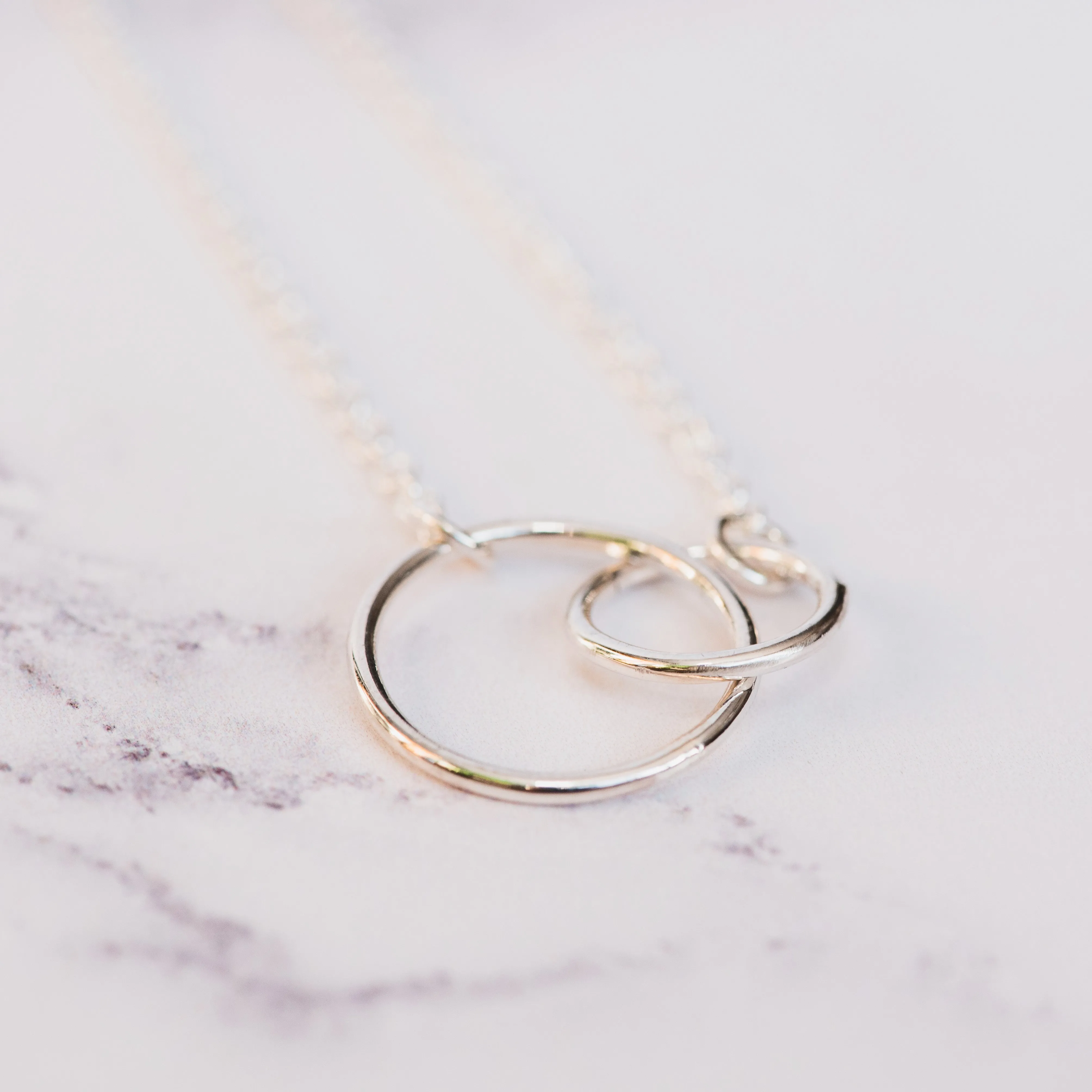 Plain Silver Double Circle Pendant