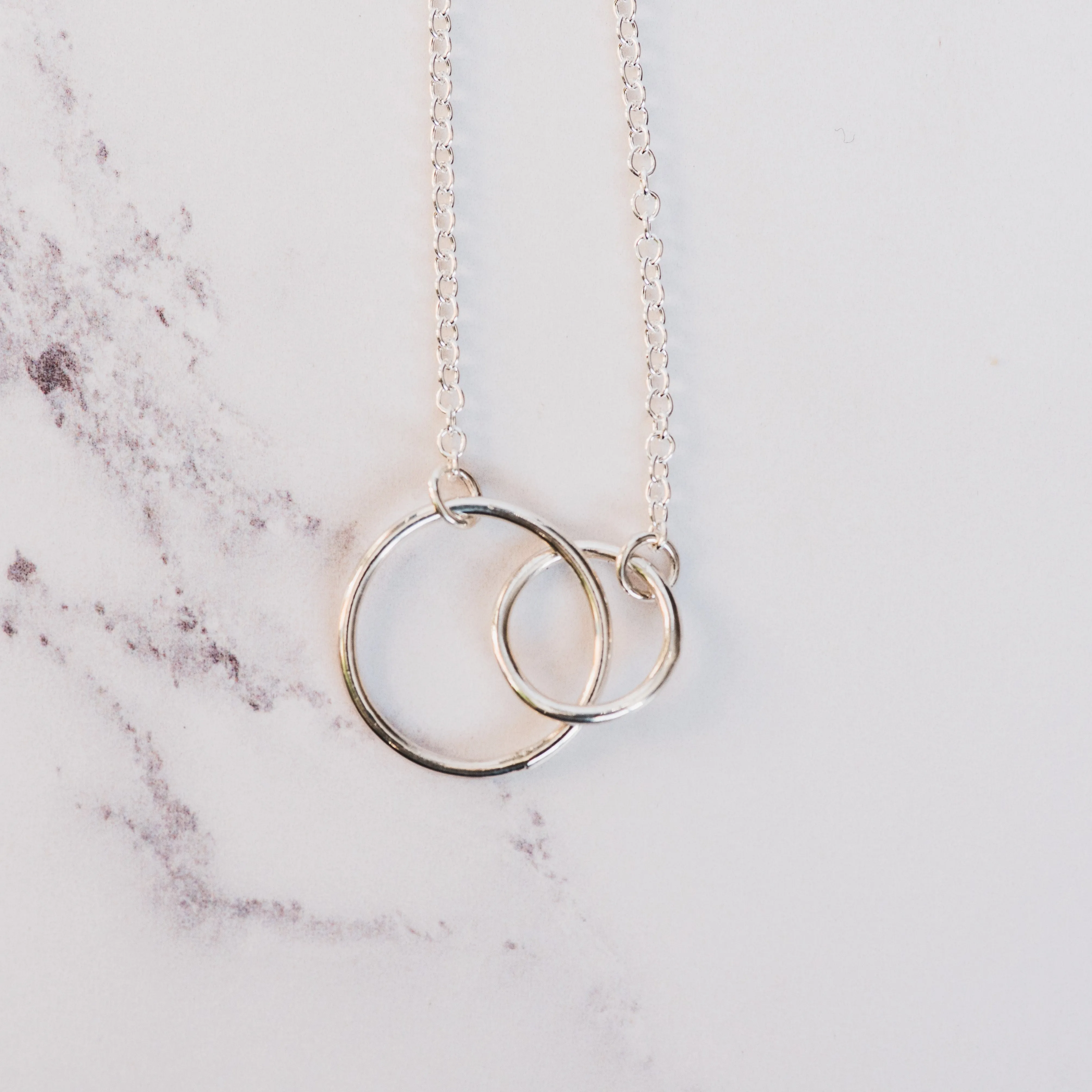 Plain Silver Double Circle Pendant